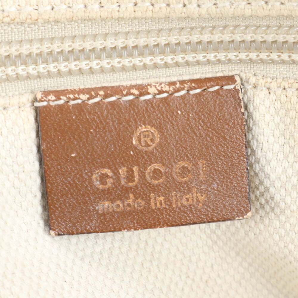 Gucci GG Canvas Sherry Line Leather Tote Bag, Brown, Men's, 308928 - Picture 8 of 9